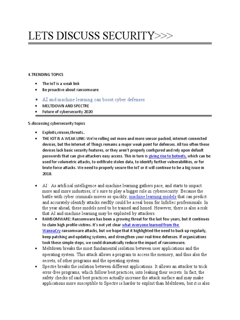 Key Cybersecurity Trends and Insights | PDF | Reliability Engineering ...