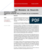 Presupuesto Del Ministerio de Desarrollo Social Comparacion Del Presupuesto de 2019 y de 2020