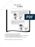 Prueba  de lectura textos sobre agua