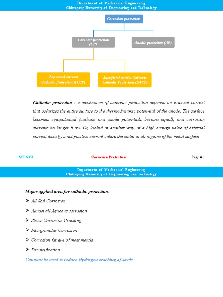 Cathodic Protection for Corrosion Control | PDF | Anode | Corrosion