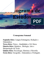 Cronograma de estudos semanal e matérias ENEM