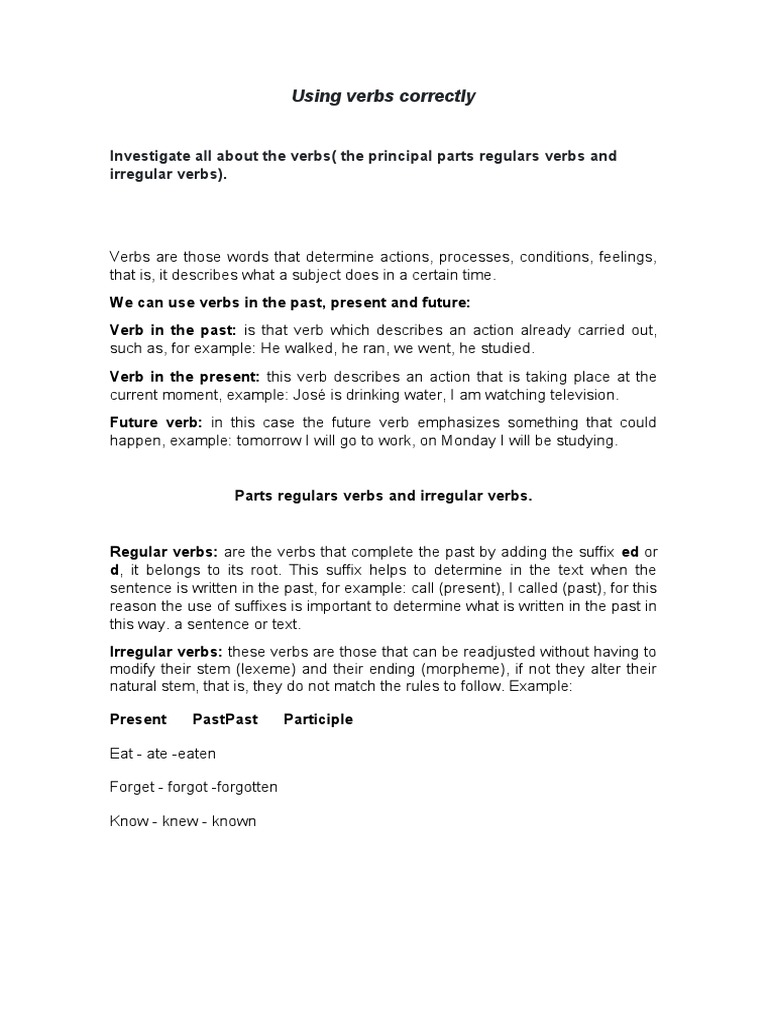 Understanding Verbs: Types and Tenses | PDF | Verb | Syntax