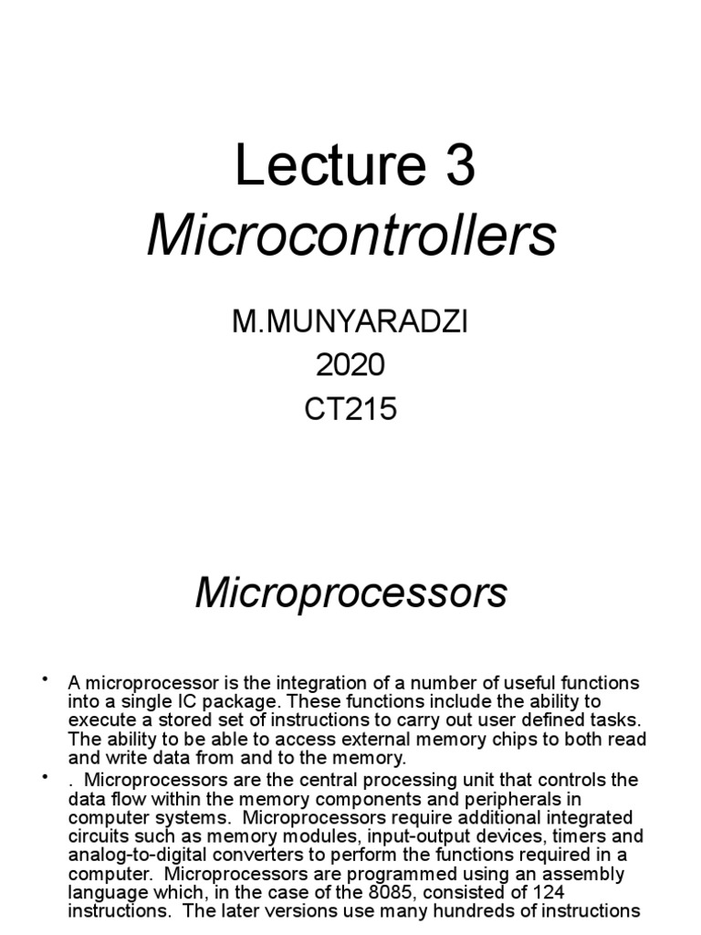 Microcontroller - PPT 2. 2020 | PDF | Microcontroller | Microprocessor