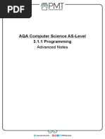 AQA Computer Science AS-Level 3.1.1 Programming: Advanced Notes