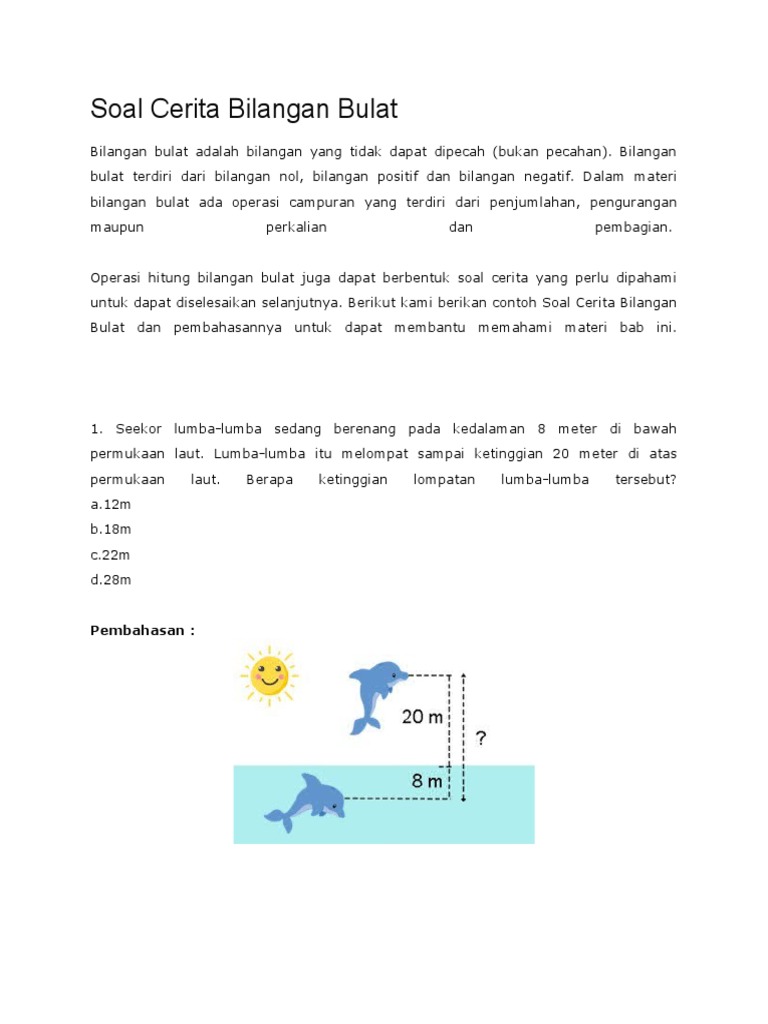Soal Cerita Bilangan Bulat