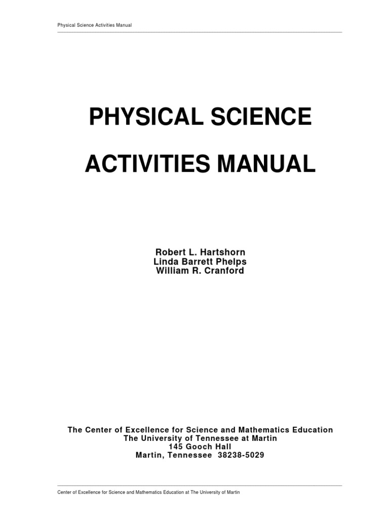 A3 Physical Science Lab Manual PDF PDF Learning Theory (Education