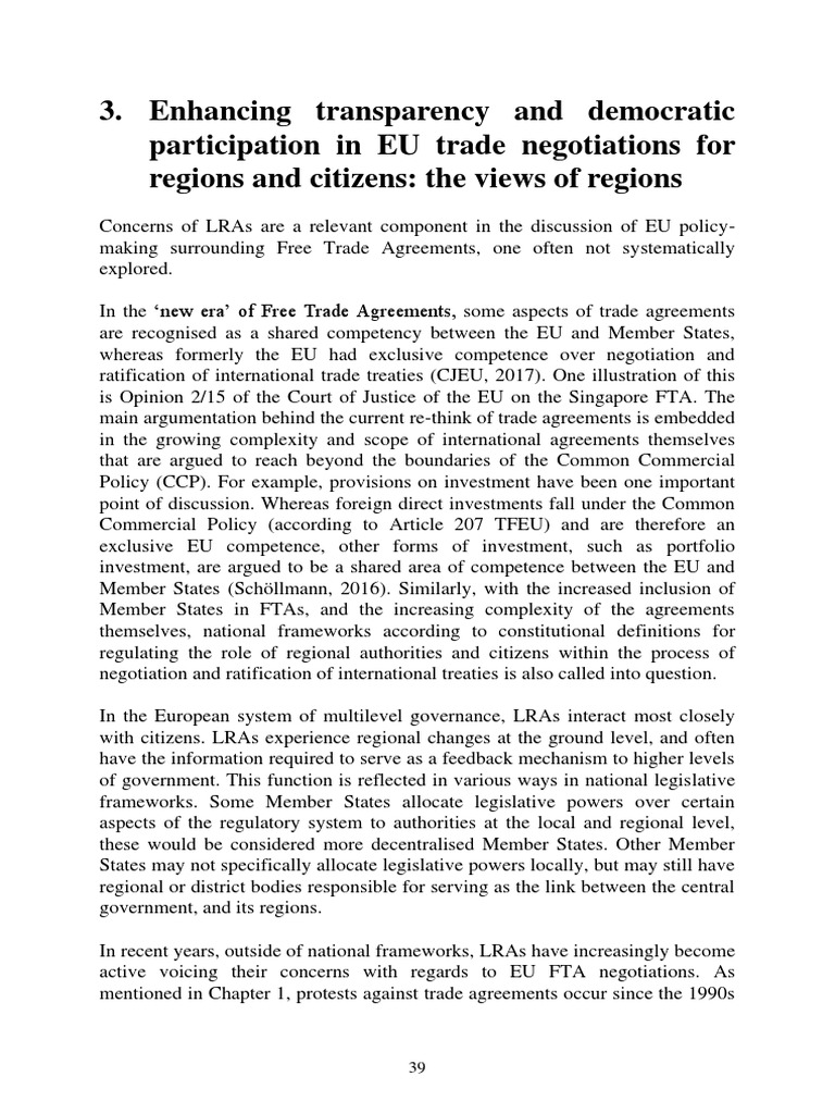 EU Trade Talks: Regional Voices | PDF | European Union | Justice