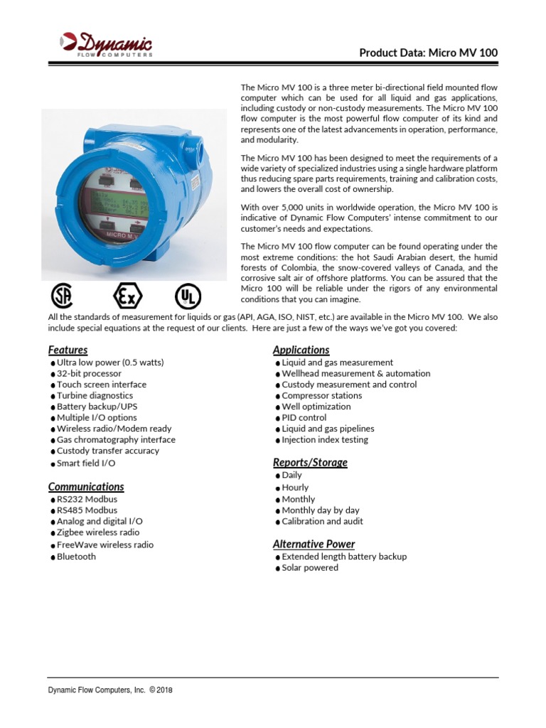 Features Applications: Product Data: Micro MV 100 | PDF | Input/Output ...