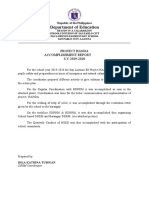 Department of Education: Project Handa Accomplishment Report S.Y 2019-2020