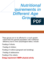 Nutritional Requirements in Different Age