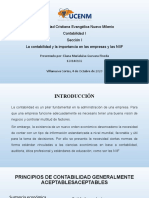 Universidad Cristiana Evangélica Nuevo Milenio Contabilidad I Sección I La Contabilidad y La Importancia en Las Empresas y Las NIIF