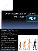 Early Beginnings of Culture and Society