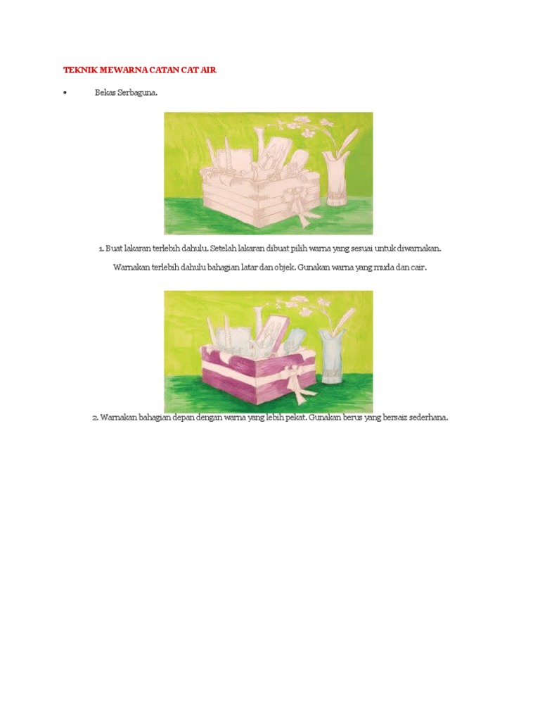 Teknik Mewarna Catan Cat Air Pdf