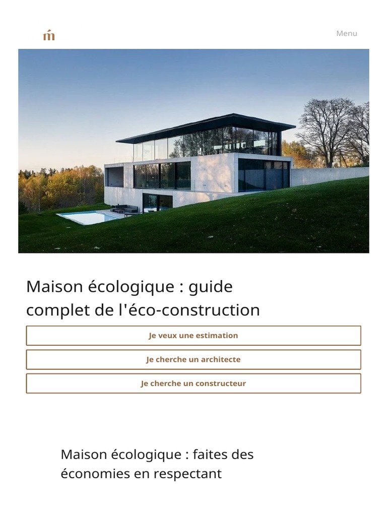Maison Écologique - Guide Complet de L'éco-Construction | PDF ...