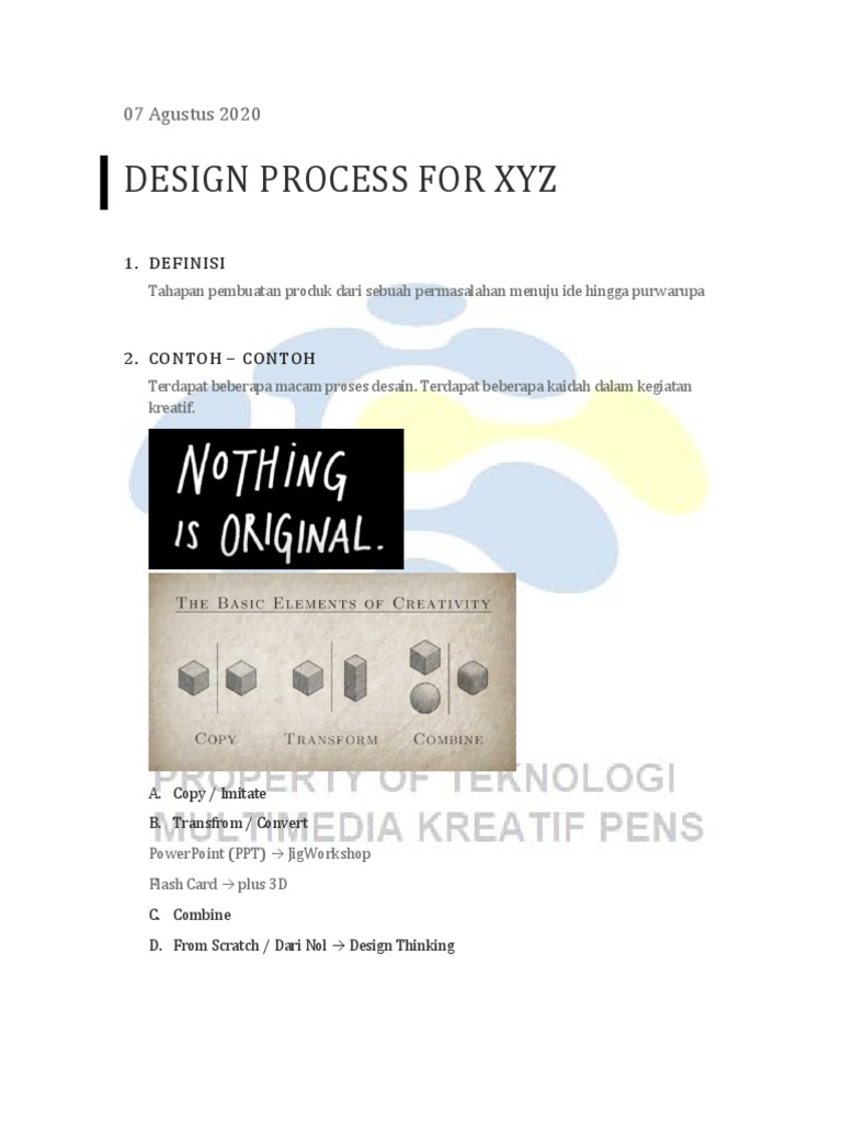 Design Process Overview for XYZ | PDF | Art