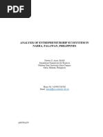 Analysis of Entrepreneurship Ecosystem in Narra, Palawan, Philippines