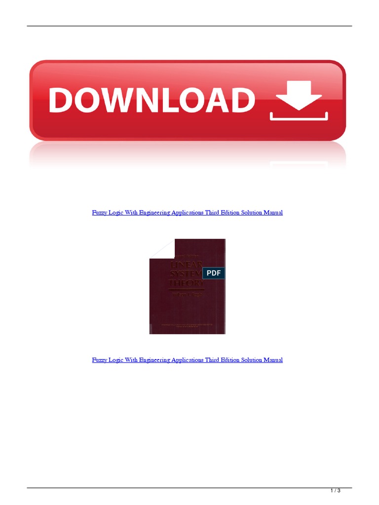 Fuzzy logic with engineering applications third edition solution manual