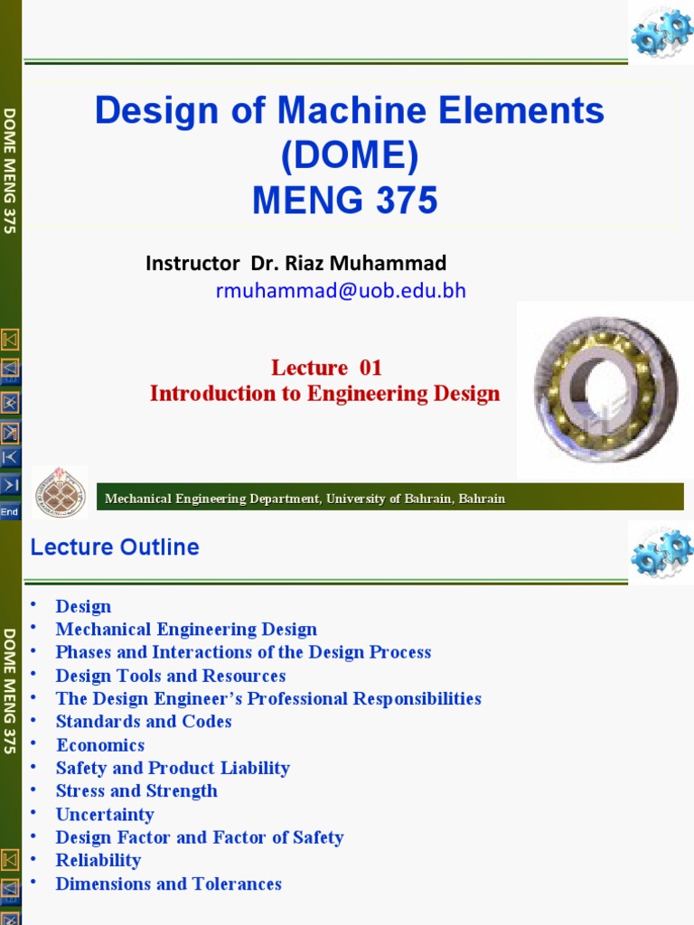 Design of Machine Elements Course Overview | PDF | Engineering ...