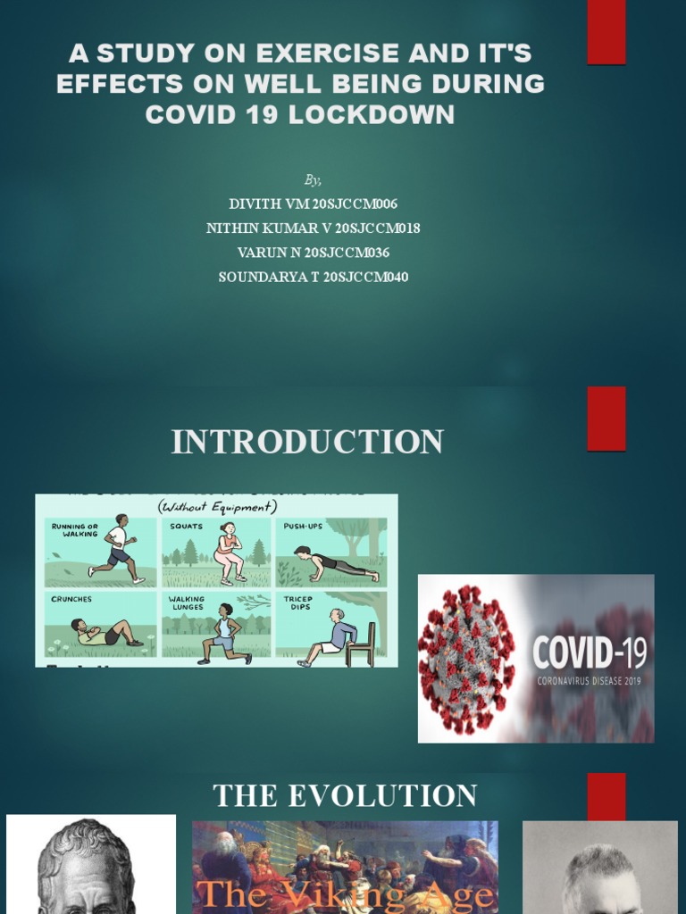 A Study On Exercise and It'S Effects On Well Being During Covid 19 ...