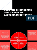 Uses and Engineering Application of Bacteria in Concrete