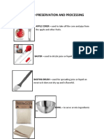 Basic Tools and Utensils Used For Food Preservation and Processing