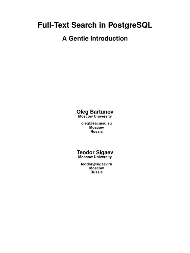 Full-Text Search in PostgreSQL | PDF | Search Engine Indexing | Postgre Sql