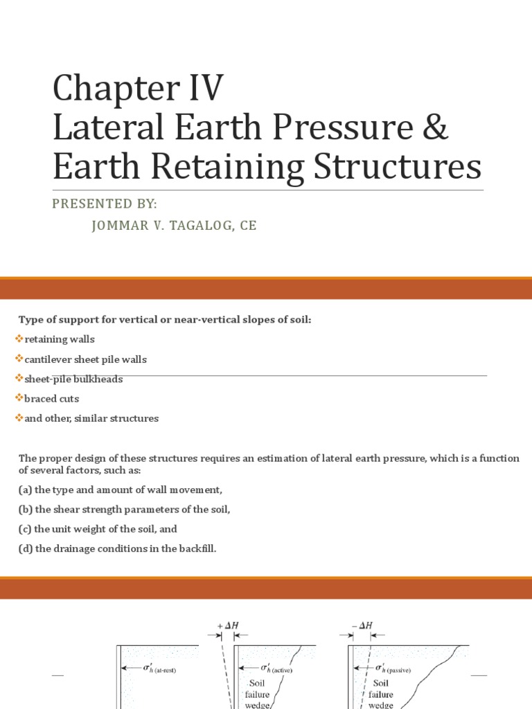 Lateral Earth Pressure in Retaining Walls | PDF | Geotechnical ...