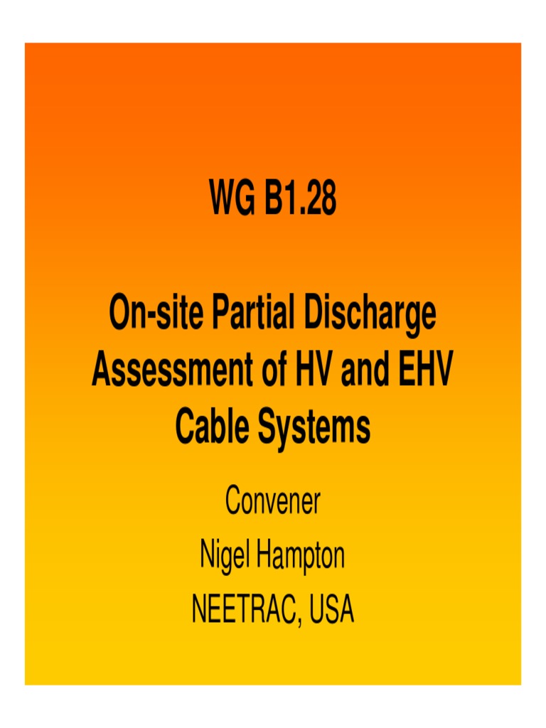 On-site PD Testing for HV/EHV Cables | PDF