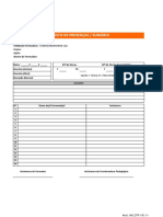 Registo de presenças e sumário curso