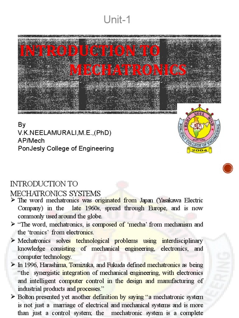 Introduction to Mechatronics Systems | PDF | Mechatronics | Data ...
