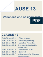 Clause 13: Variations and Assignments