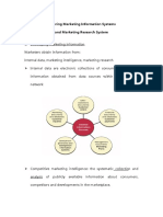 Differing Marketing Information Systems and Marketing Research System
