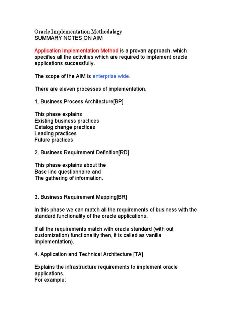 Application Implementation Method: Enterprise Wide | PDF ...