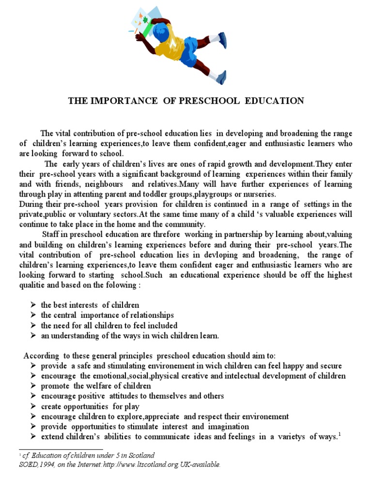 The Importance of Preschool Education | PDF