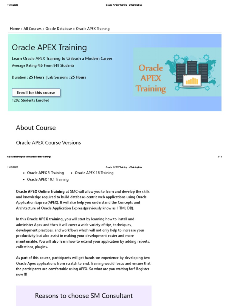 Oracle APEX Training - ATrainingHub | PDF | Databases | Application ...