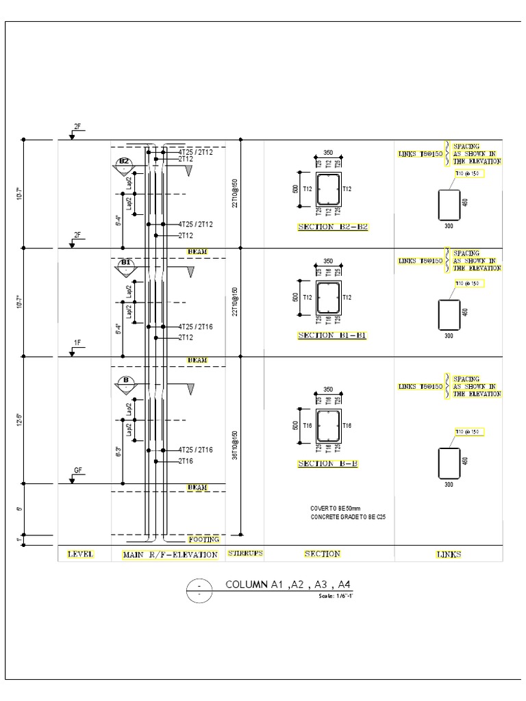 Concrete Column Reinforcement Plan | PDF | Sports