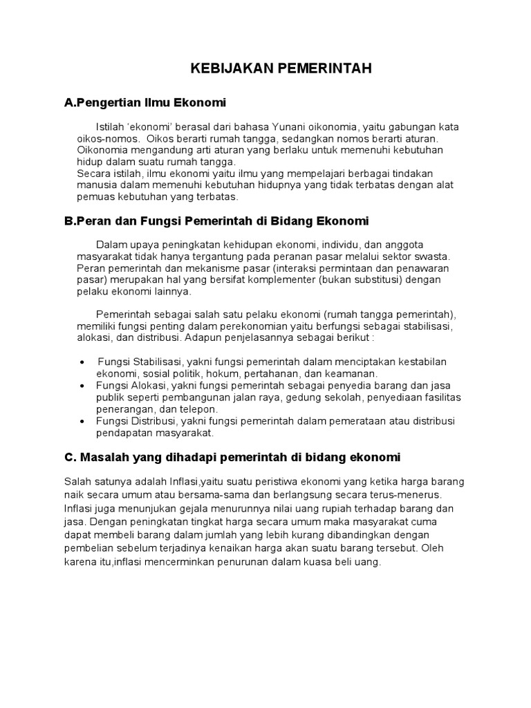 Kebijakan Pemerintah  PDF