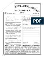 Maths GTSE 2018-19 Sample Paper Class III