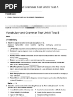 Vocabulary + Grammar Unit 6