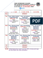 Online Class Schedule of Third Professional B.V.Sc. & A.H. Form 16-21 November, 2020