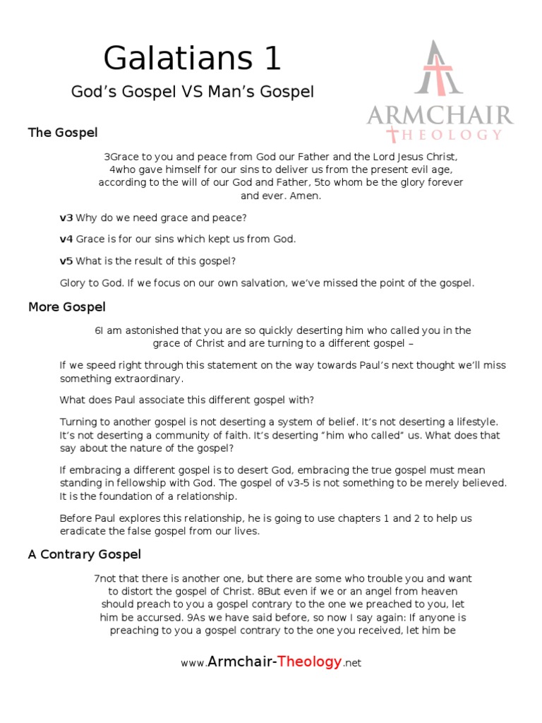 Galatians 1 Study Outline | The Gospel | Paul The Apostle | Free 30-day ...