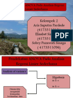 Pendekatan ANOVA Pada Analisis Regresi Sederhana Kelompok 2