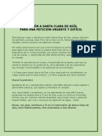 Oración A Santa Clara de Asís PDF