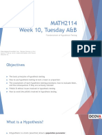 MATH2114 Week 10, Tuesday A&B: Fundamentals of Hypothesis Testing