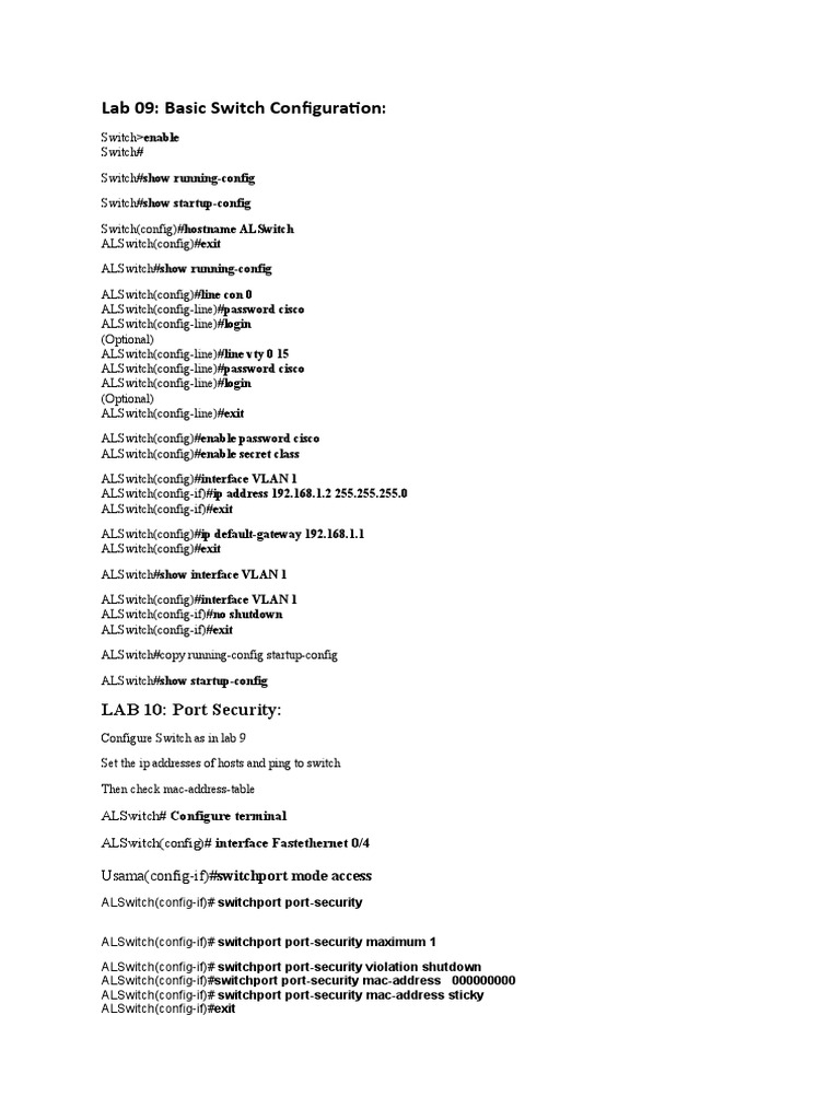 Network Switch Configuration Guide | PDF | Telecommunications Standards ...