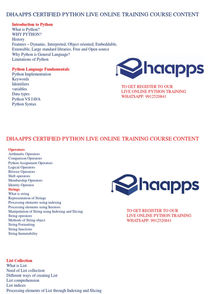 Live Python Training Content | PDF | Method (Computer Programming ...