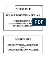 Course File B.E. Marine Engineering: Firer Fighting & Life Saving Appliances Lab Course Materials