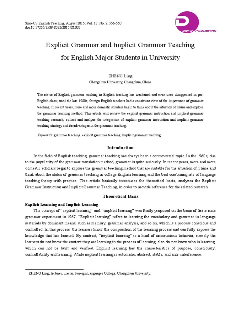 Explicit vs Implicit Grammar Teaching | PDF | Teaching Method | Multimedia