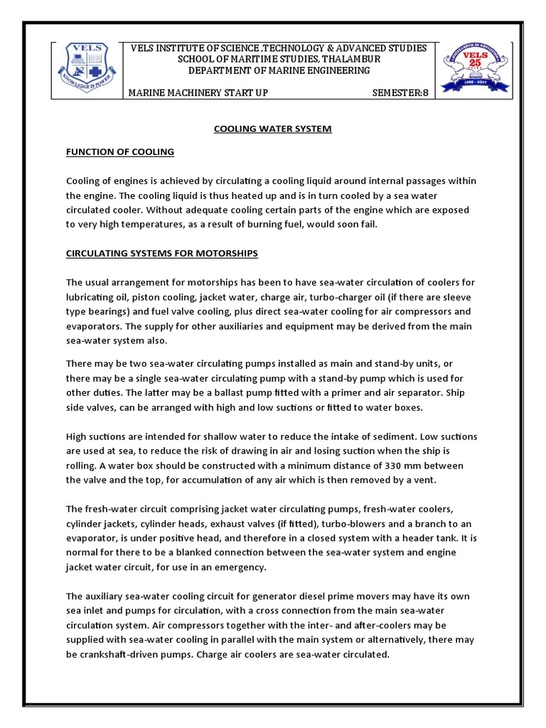 Cooling Water System Pdf Sea Pump