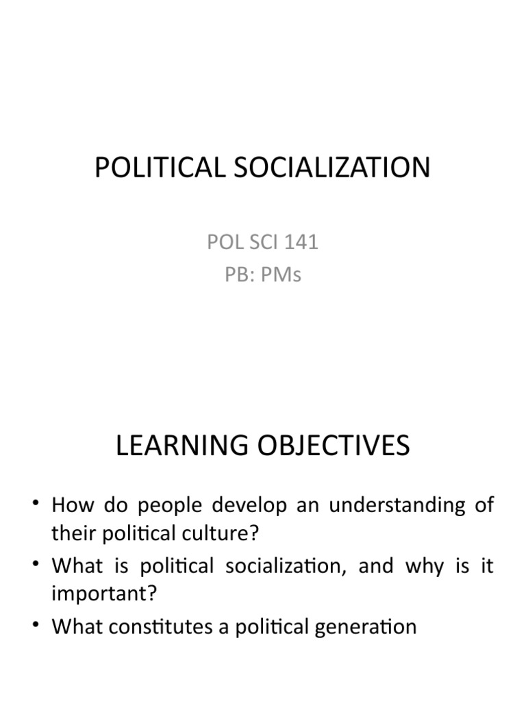 Agents of Political Socialization | PDF | Socialization | Mass Media